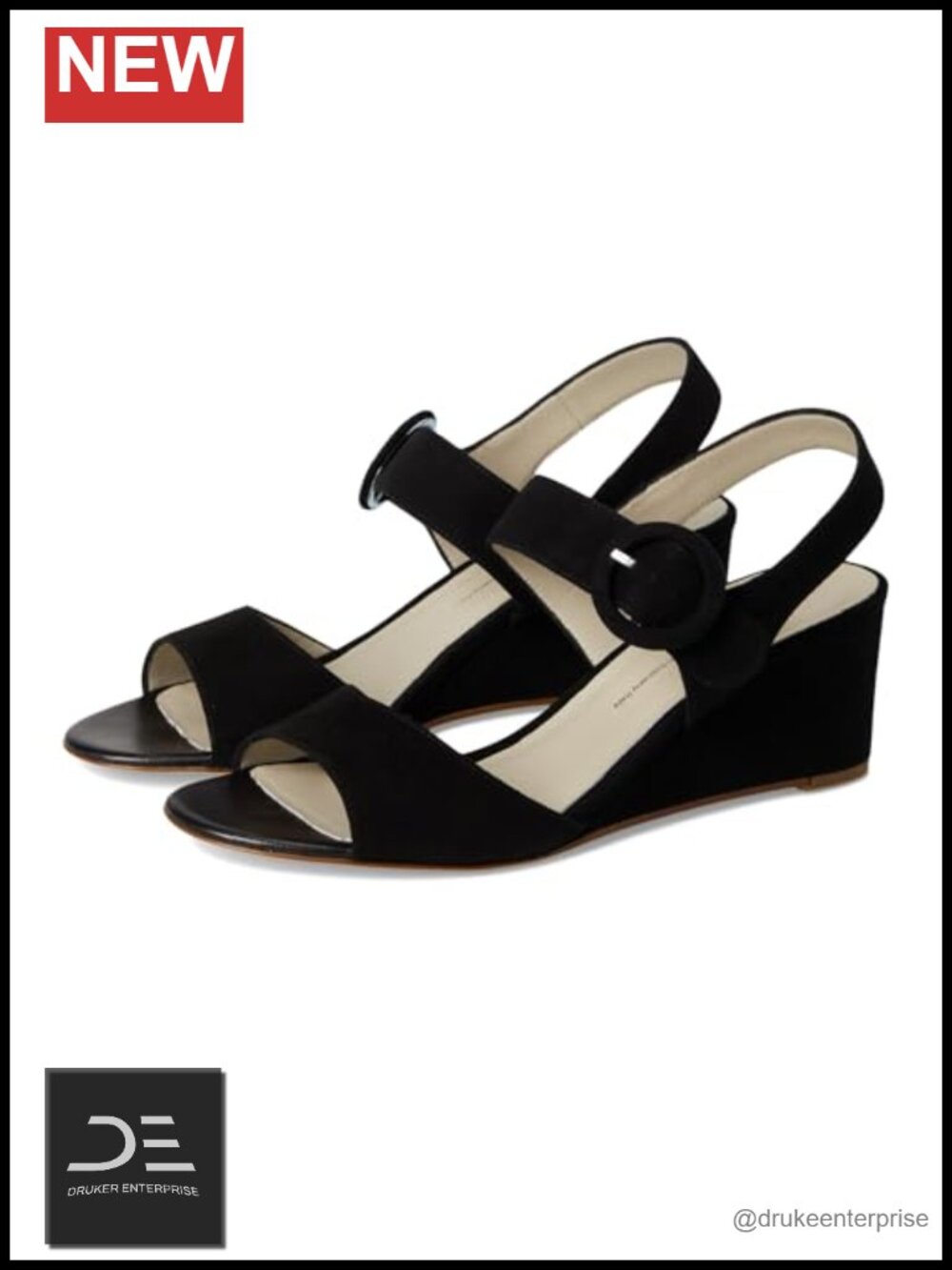 SAS Carine Quarter Strap Wedge Sandals - Leather Ankle Strap Wedges